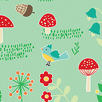 Rusty and Friends - Mushroom Patch in Green