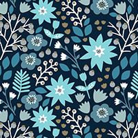 Starlit Hollow - Floral in Blue