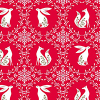 Starlit Hollow - Fox and Hare in Red