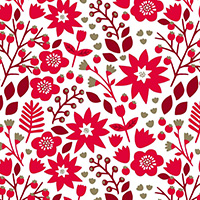 Starlit Hollow - Floral in Red