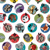 Spectrum Digital Prints - Zoo Animal Alphabet in Multi