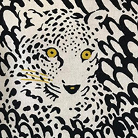 Japanese Fabric - Leopards in Linen/Cotton Blend