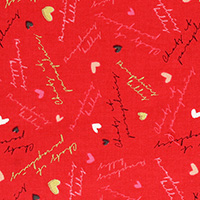 Radiant Girl - Hearts and Words in Metallic Red