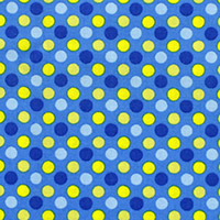Modern Quilt - Spicy Scrap Dots in Blue/Yellow