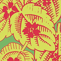 Retro Charm - Leaves in Lime