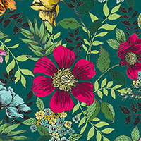 Jewel Tones - Floral in Turquoise