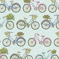Antique Garden - Bicycles in Blue
