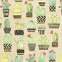 Lovely Llamas - Cactus Hoedown in Tan