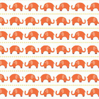 Riley Blake Designs - Boy Elephants in Orange