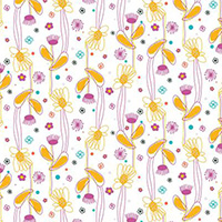 Flower Doodles - Floral Lines in Magenta