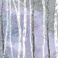 Sugar Plum - Winter Birch in Lavender Metallic