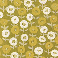 Cotton Flax Prints - Floral in Green