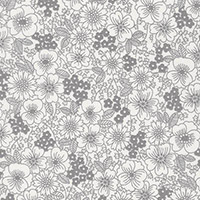 London Calling 6 - Drawn Flowers in Grey