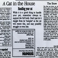 In The Press - Cat in the House in Black/White