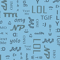 A Shout, A Whisper, A Text - Text Time Print in Blue