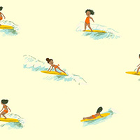 Malibu - Tiny Surfers in Cream