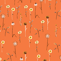 Far Far Away III - Wildflowers in Burnt Orange