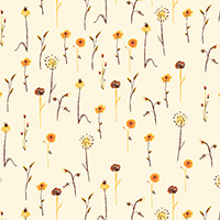 Far Far Away III - Wildflowers in Cream