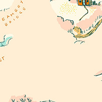 West Hill - Buttercup Map in Palest Pink