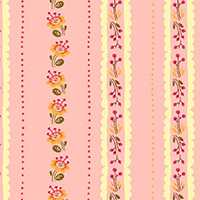West Hill - Floral Stripe in Pink