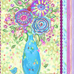 Love in Bloom - 2 Vase and Flowers Panel in Multi