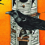 Raven Moon - Raven House Panel in Pumpkin