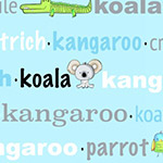 Koala Party - Aussie Words in Aqua/Blue