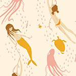 Heather Ross 20th - Underwater Sisters in Pink