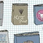 Literary - Books on Squared Paper in Light Blue