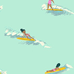 Malibu - Tiny Surfers in Seafoam