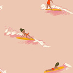 Malibu - Tiny Surfers in Peach